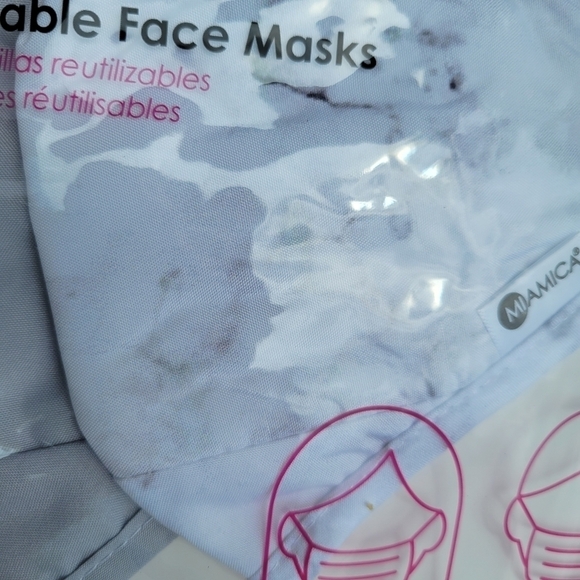 3/$15 MIMICA Marble & Grey Reusable Face Masks▪︎2pk - Picture 5 of 11